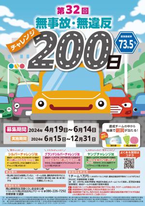 第32回無事故・無違反チャレンジ200日、エントリーしました。